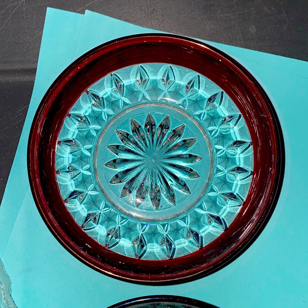 Indiana glass cranberry candy dish